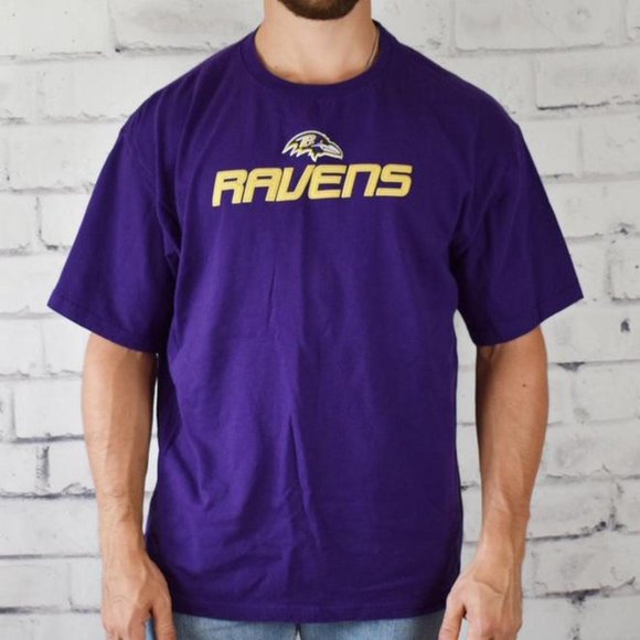 Like New Vintage NFL Team Apparel Baltimore Ravens Spellout Graphic T-Shirt - Picture 4 of 4